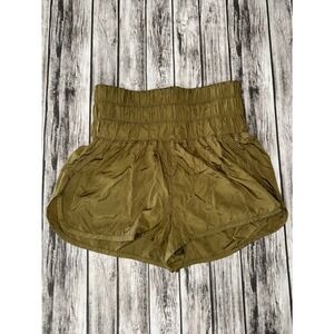 FP Movement The Way Home Shorts Small Olive Green Athletic Running Gym Workout